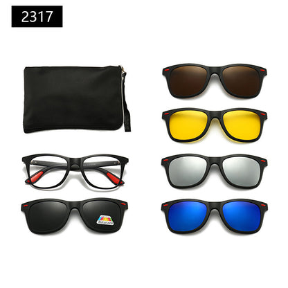Magnetic Set Of Glasses Polarized Sunglasses Get Glasses Bag Free