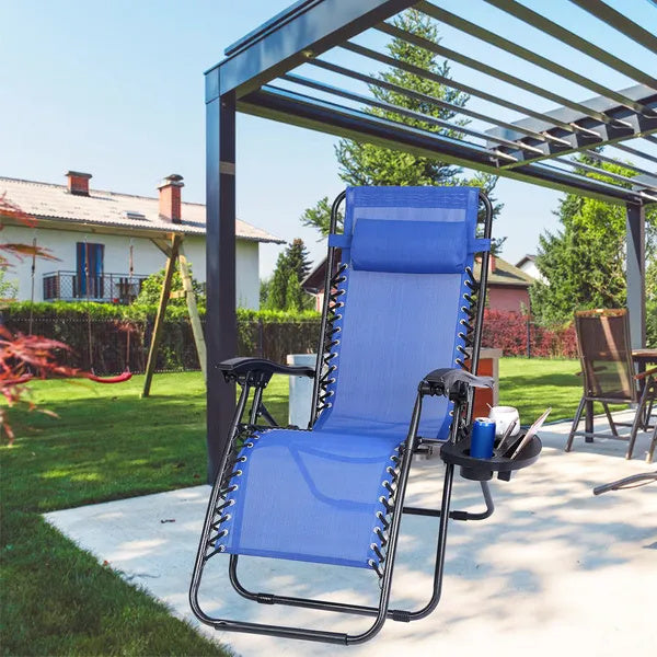 Zero Gravity Chair Cup Holder Clip On Side Tray W Beverage Can Mobile Devices Slots