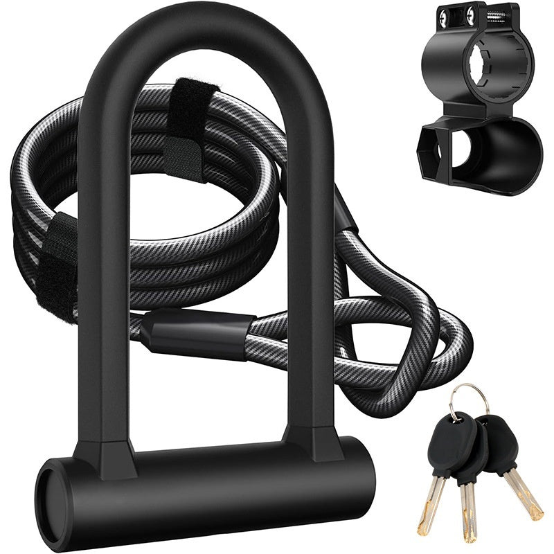Anti-theft Anti-skid Bicycle U-lock Security Steel Cable