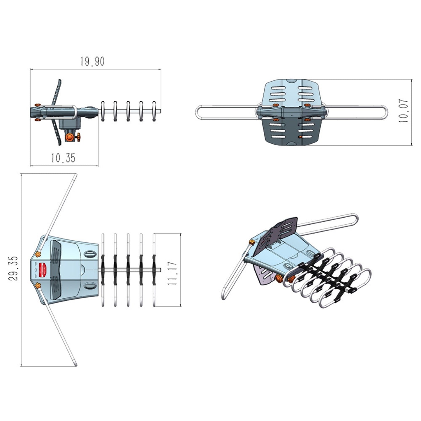 Outdoor Antenna, Without Bracket, 360 Degree Rotation Of US Spec