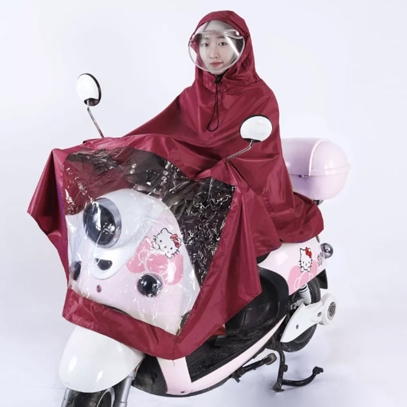 Waterproof Hooded Coat Poncho Cape Mobility Scooter Bike Rain Cover