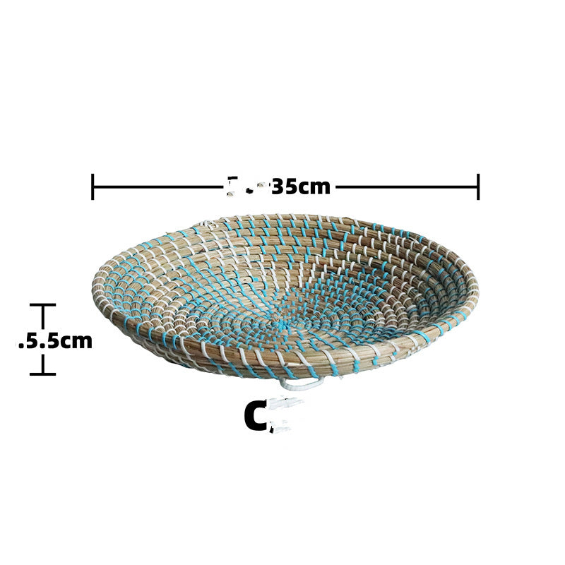 Straw Decoration Plate Hanging European Style Decoration Plate