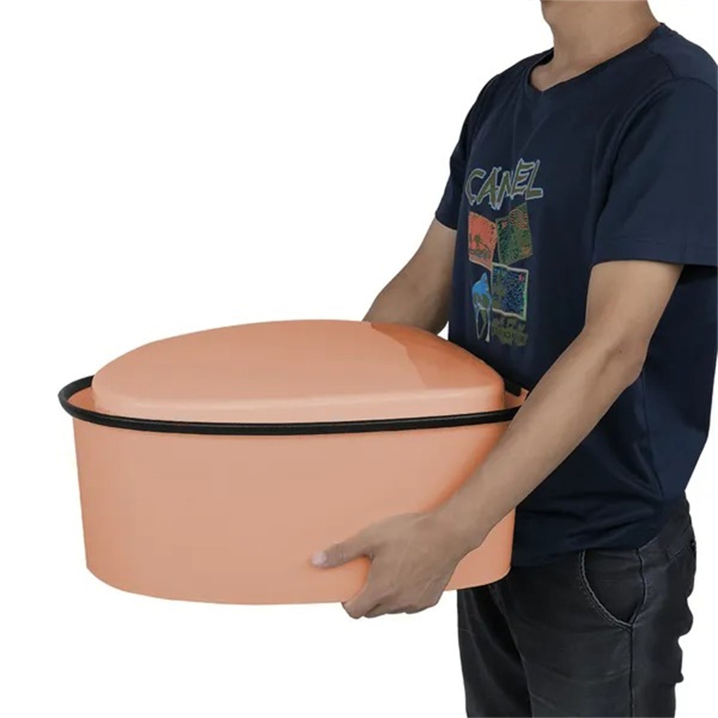 Portable Toilet With Non-slip Mat Brown