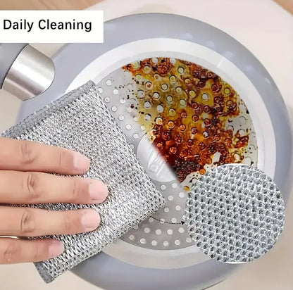 Double-sided Kitchen Oilproof Double-layer Cleaning Scouring Pad