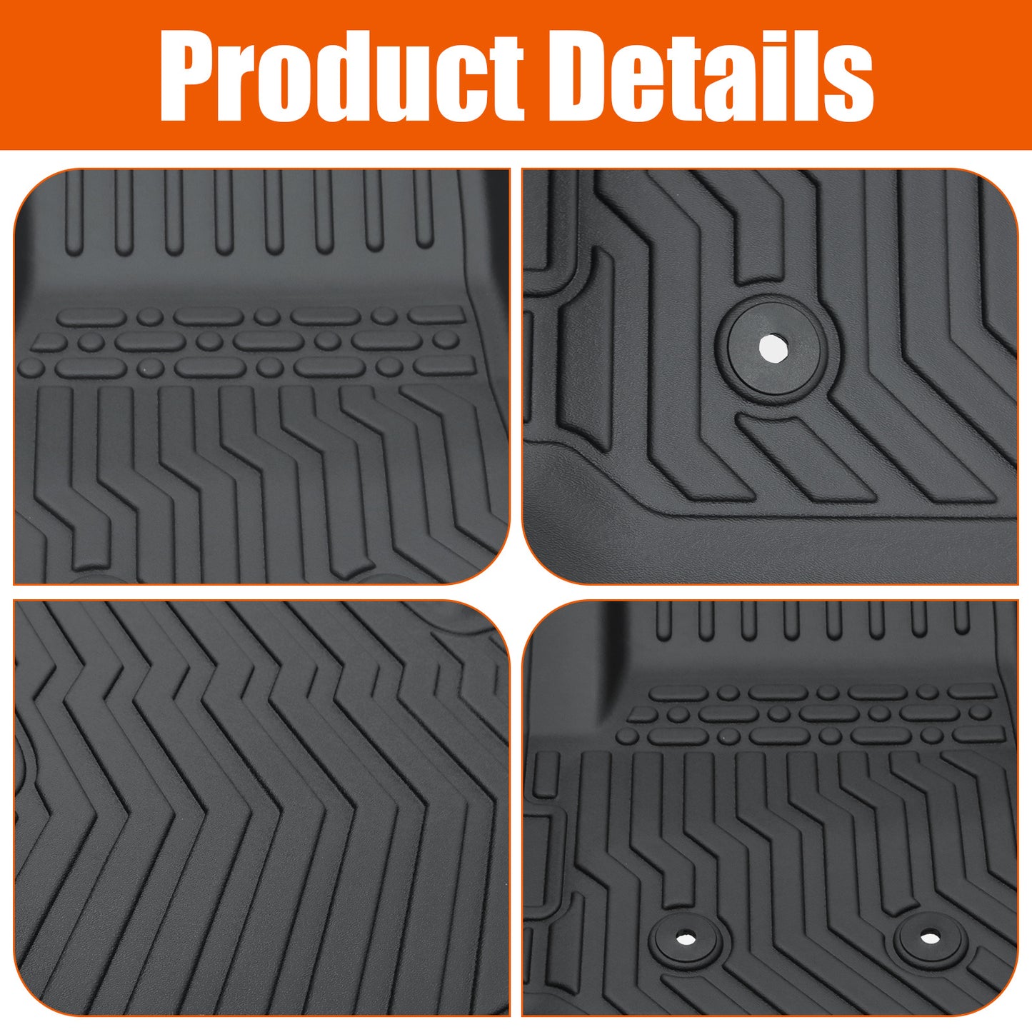 TPE Rubber Car Floor Mats For 15-22 GMC Canyon Colorado Crew Cab No Fit Extended Cab