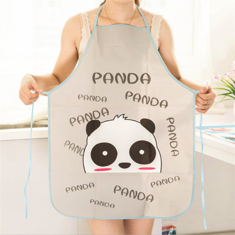 Kitchen Pvc Cute Cartoon Apron Oil-proof Waterproof