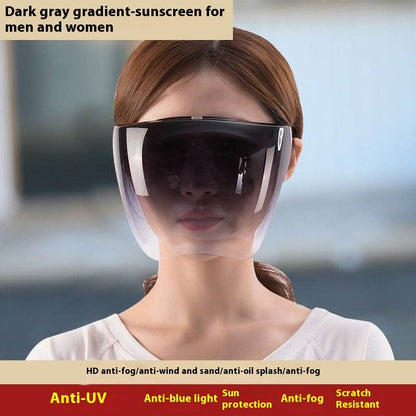 Face Screen Anti-droplet Anti-fog Windproof Eye Protection Dustproof Lampblack Mask Transparent Full Face Head Cover