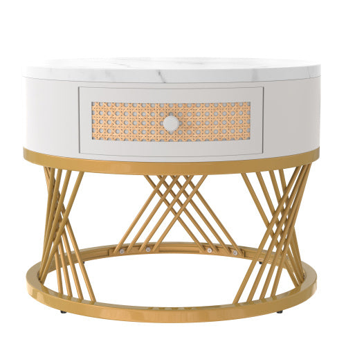 Fibreboard Metal Round Coffee Table