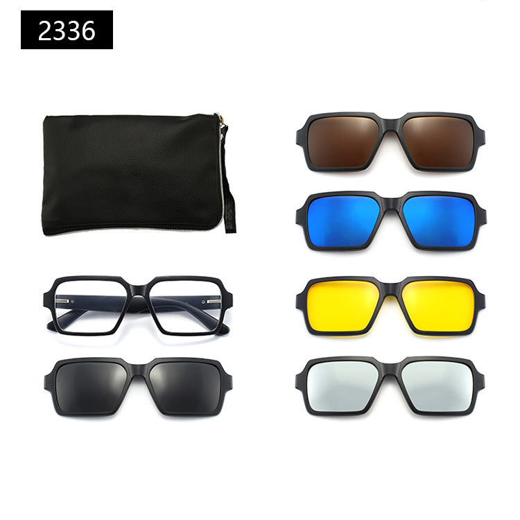 Magnetic Set Of Glasses Polarized Sunglasses Get Glasses Bag Free