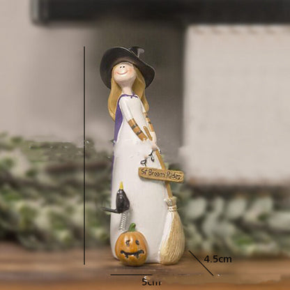 Halloween Witch Decoration Trio Resin Craft