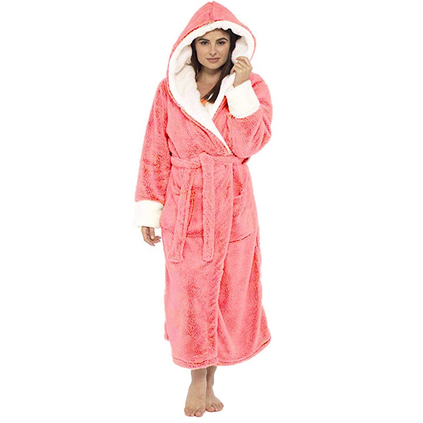 Women's Long Bathrobe Nightgown With Belt