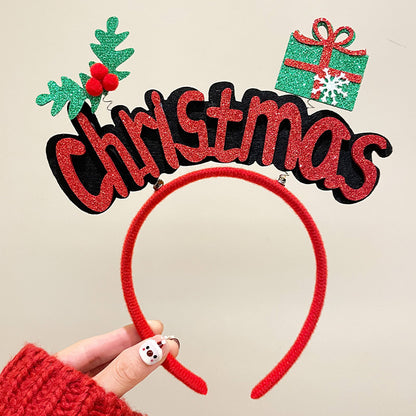 Christmas Hairband Decoration Tree Headband Bow Hair Clip
