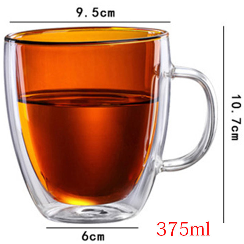 High borosilicate glass double cup coffee cup