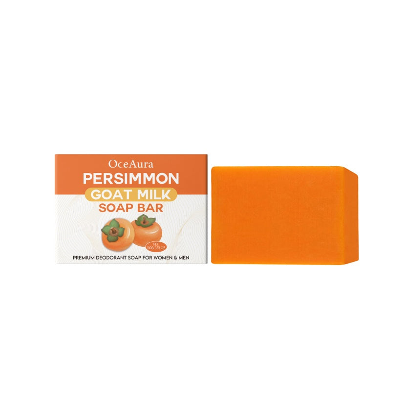 OceAura Persimmon Goat Milk Body Soap Moisturizing, Moisturizing, Gentle Cleansing, Fragrant, Softening, Skin Care Soap