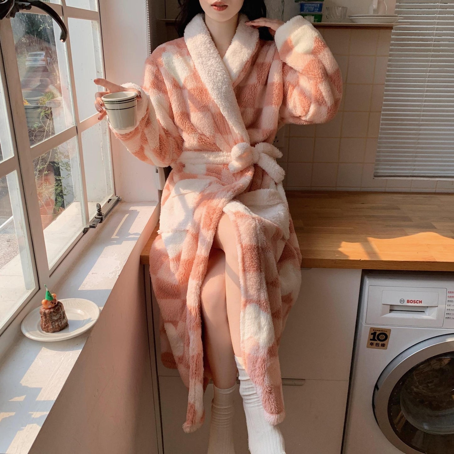 Coral Fleece Japanese Bathrobe Bathrobe Homewear Pajamas