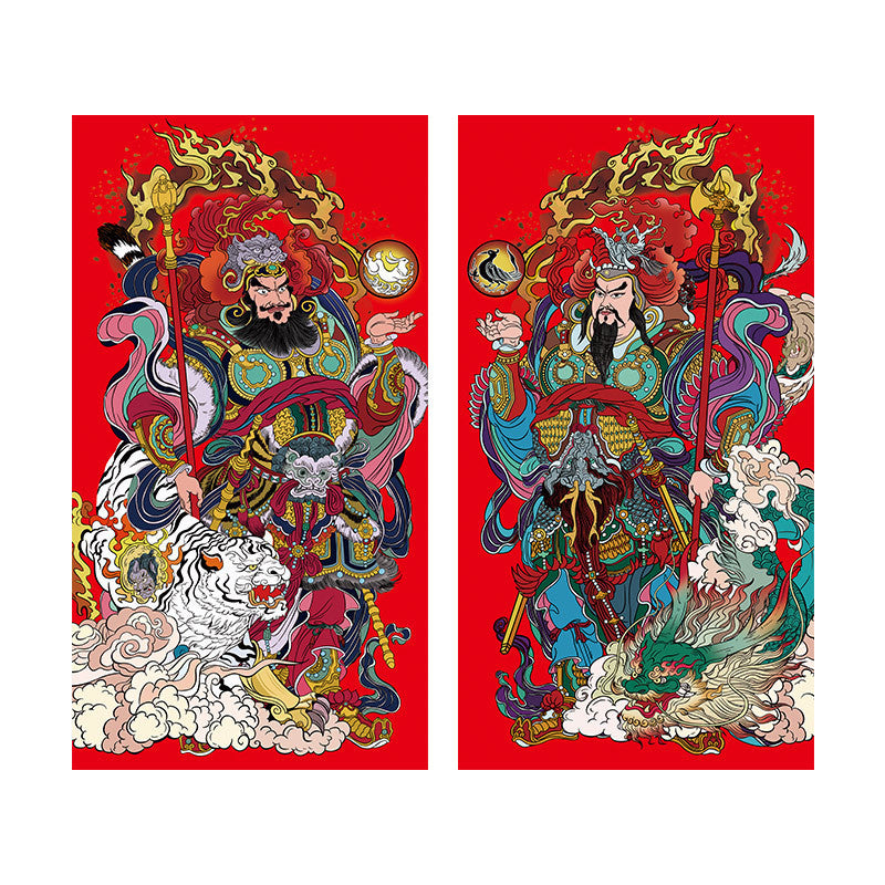 Dragon Year Chinese New Year Door-God Stickers Door Decoration