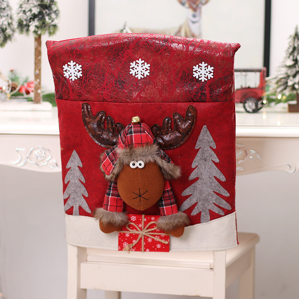 Decoration Three-dimensional Cartoon Chair Cover Santa Snowman