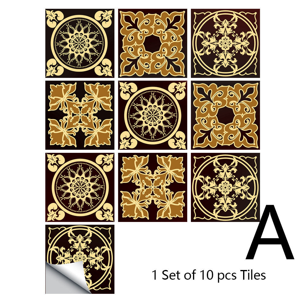 European Style Matte Matte Film Tile Stickers Kitchen Bathroom Decoration Wall Stickers