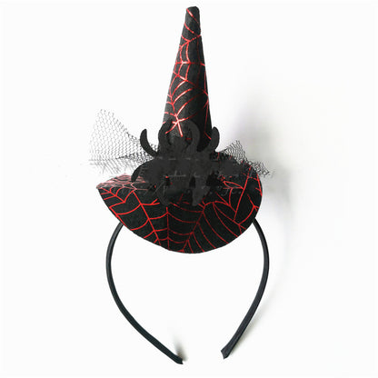 Halloween Witch Headband Spider Skull Witch Hat Decoration Supplies Bat Headdress