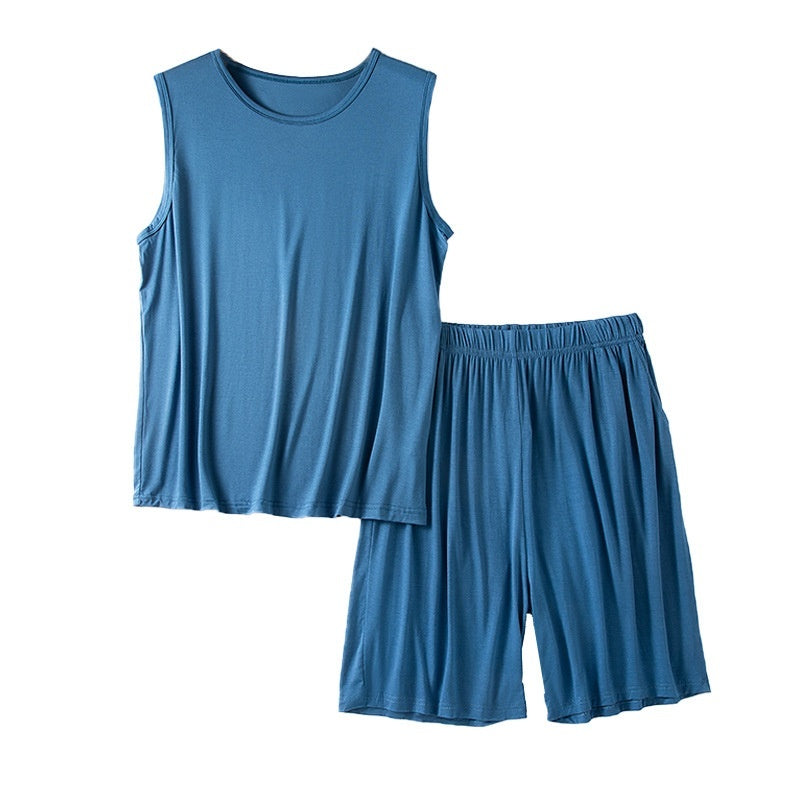 Men's Modal Vest Shorts Summer Loose Plus Size Sleeveless