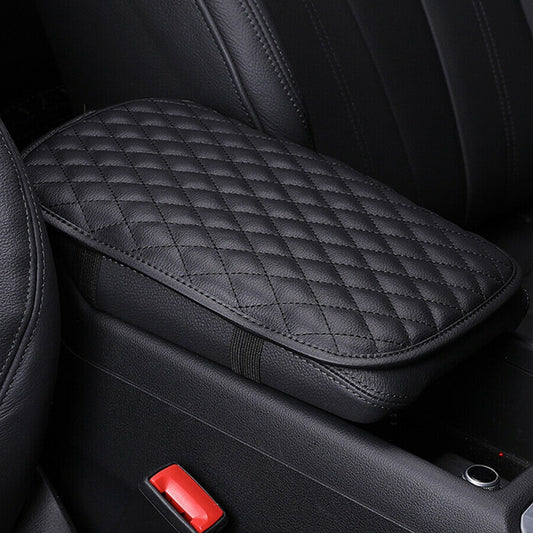 1Pc Car Armrest Pad Cover PU Leather Auto Center Console Seat Box Cover Protector Car Accessories Armrest Cushion Pad Fit For Vehicle SUV Truck Car