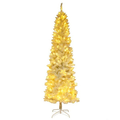 7.5ft Flocking Tied Light Christmas Tree