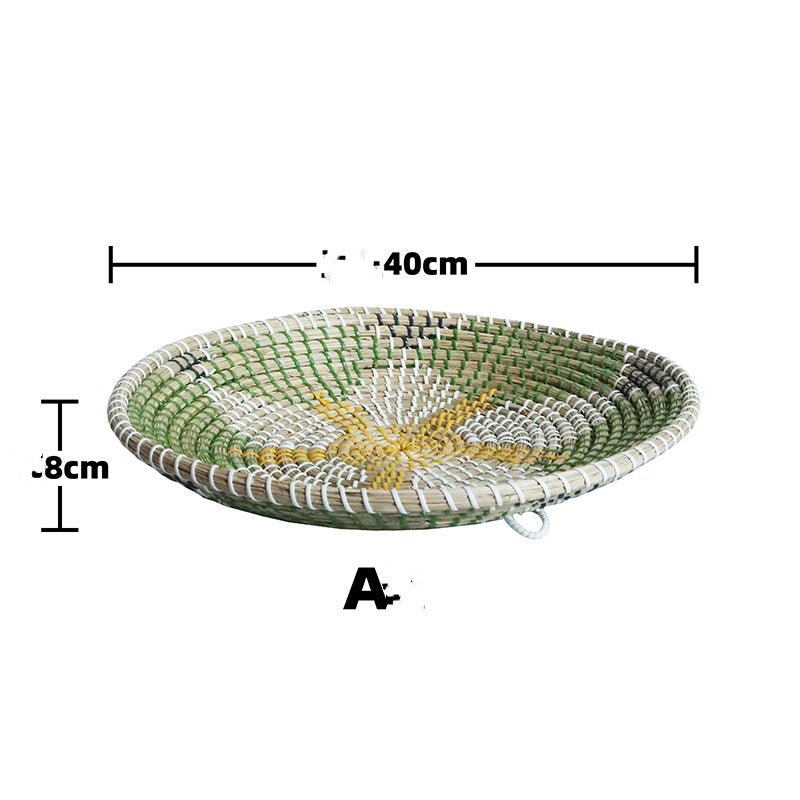 Straw Decoration Plate Hanging European Style Decoration Plate