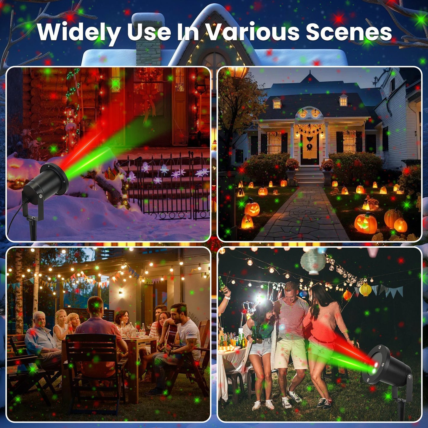 1Pc Outdoor Laser Projector Light Red And Green Projection Light With 3 Modes 12 Speeds 6Hrs Timer IP44 Waterproof Firefly Landscape Light For Christmas Halloween Holiday New Year