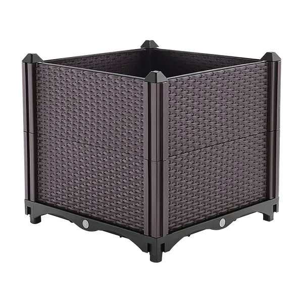 Raised Garden Bed With Self-watering System Rectangle Garden Planter For Garden Patio Balcony Elevated Planter Box For Flowers Vegetables Herbs