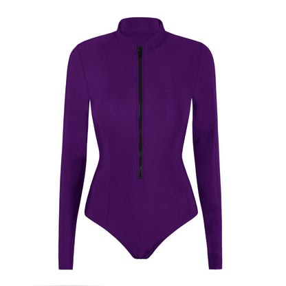 Outdoor Sports Long Sleeve Triangle One-piece Swimsuit