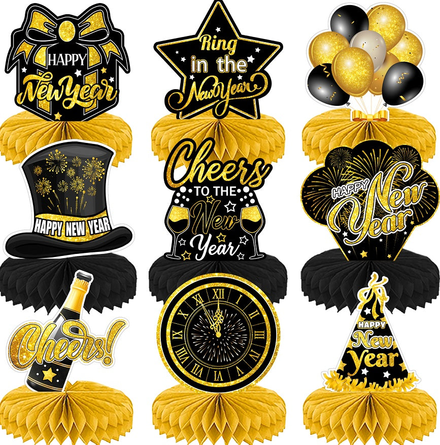 2024 New Year Honeycomb Decoration Happy New Year