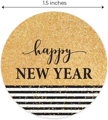 Happy New Year Decoration Sticker Labels