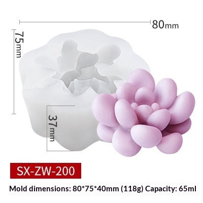 3D Succulent Silicone Candle Mold Cupcake Mold