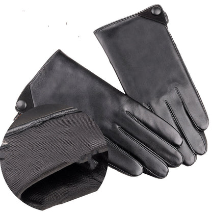Leather Gloves Men's Winter Touch Screen Sheepskin