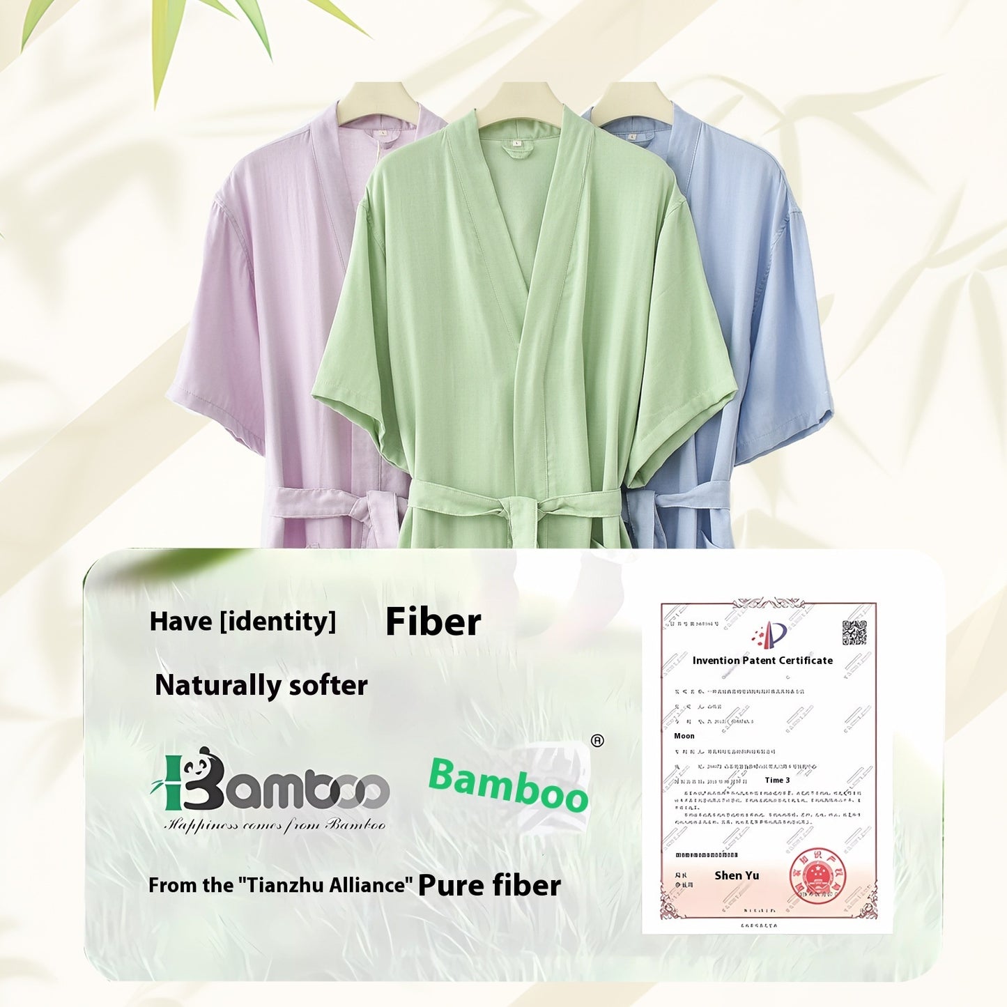 Bamboo Cotton Short-sleeved Bathrobe Women's Bathrobe Night-robe Pajamas