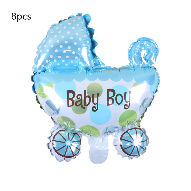 Medium Baby Stroller Decoration Birthday Party Year-old Banquet Aluminum Foil Balloon