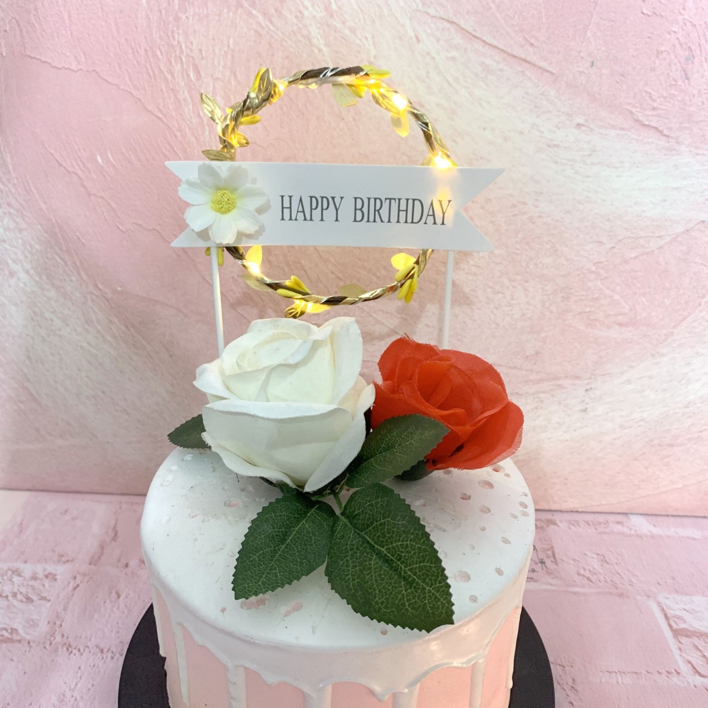 Creative Birthday Cake Round Garland Light Inserts