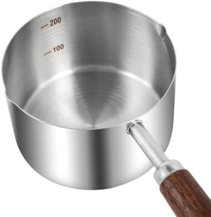 Dog Food Scoop 304 Stainless Steel Pet Food Scoop Measuring Cup With Wooden Handle