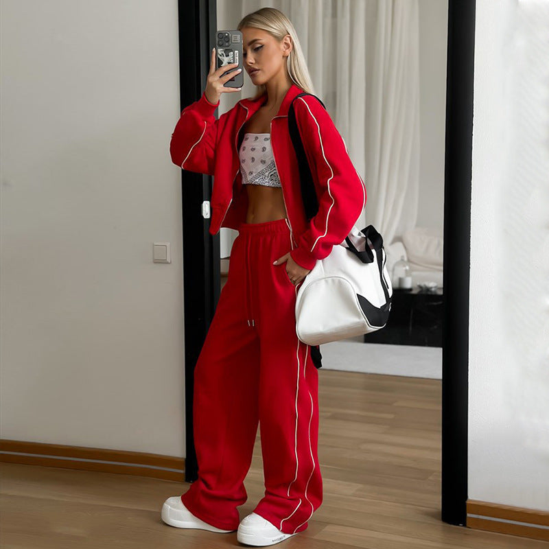 Sports Lace Trousers Two-piece Set