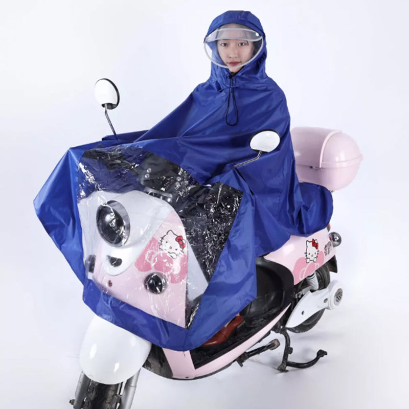 Waterproof Hooded Coat Poncho Cape Mobility Scooter Bike Rain Cover