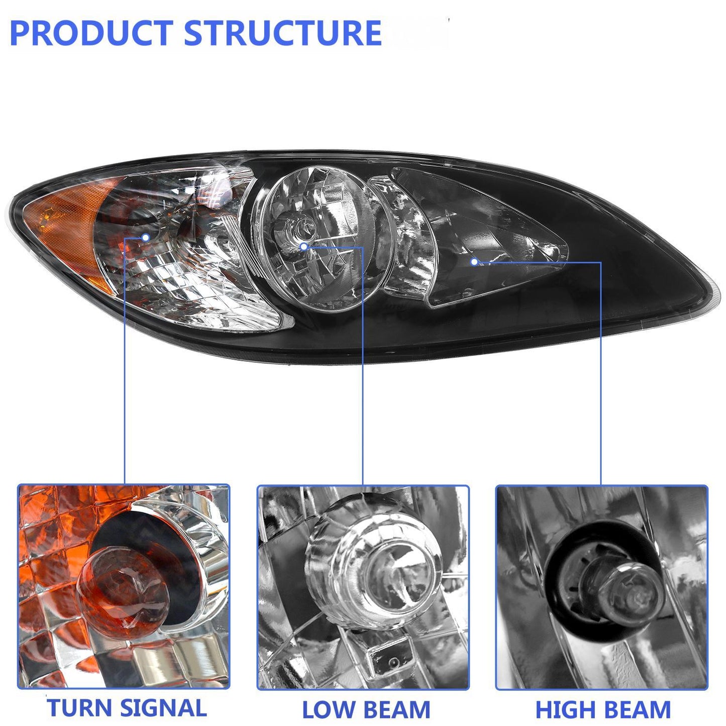 2008-2016 International ProStar Headlights, Set-2 Pieces