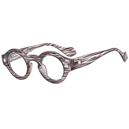 Retro Hawksbill Color Small Round Rim Glasses