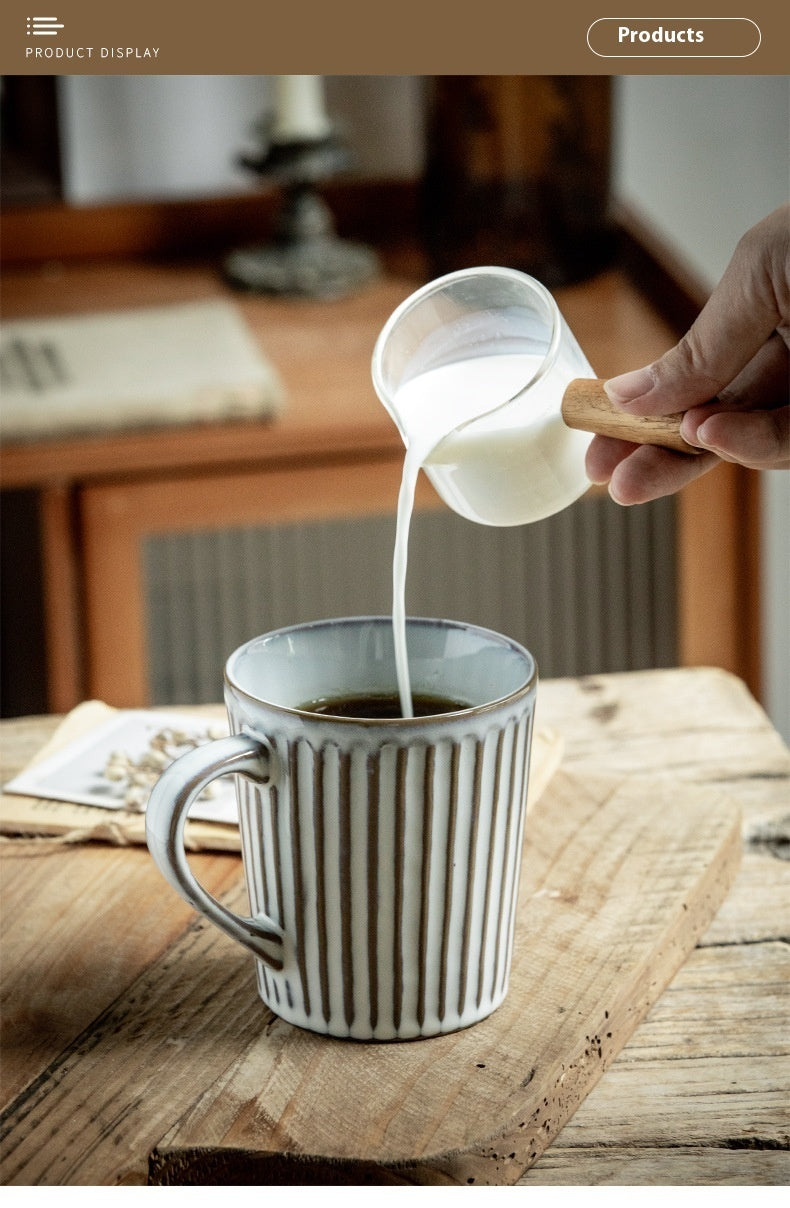 Vintage Embossed Coffee Latte Giessen Ceramic Mug
