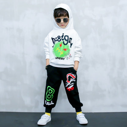 Middle-aged Children's Long-sleeved Sweater Two-piece Sports Leisure