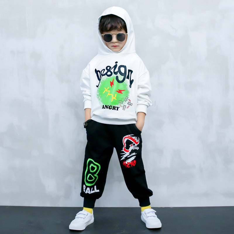 Middle-aged Children's Long-sleeved Sweater Two-piece Sports Leisure