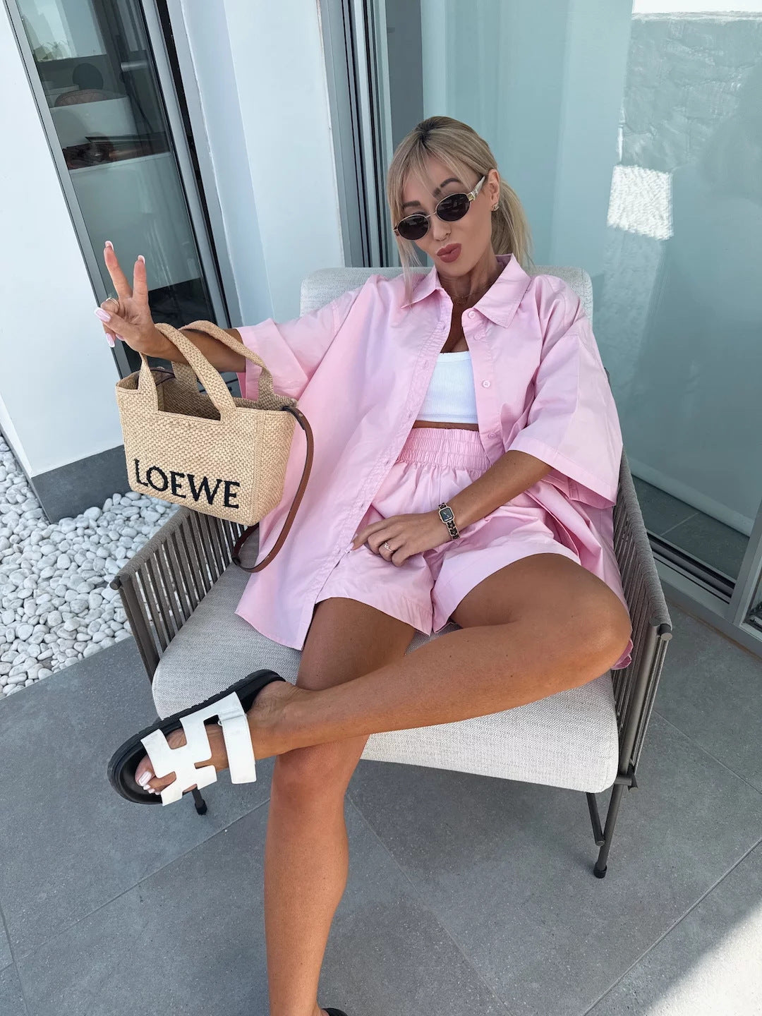 Shirt Elastic Sports Shorts Two-piece Set