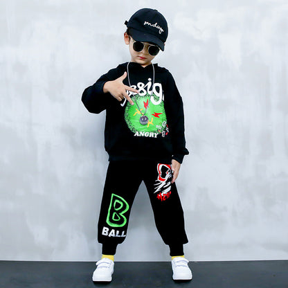 Middle-aged Children's Long-sleeved Sweater Two-piece Sports Leisure