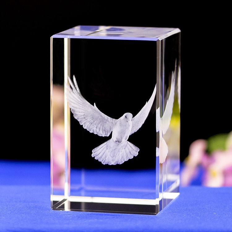 Interior Carving 3D Animal Series Crystal Statue Tourist Souvenir