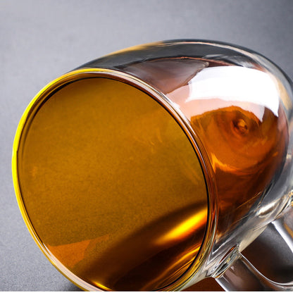 High borosilicate glass double cup coffee cup