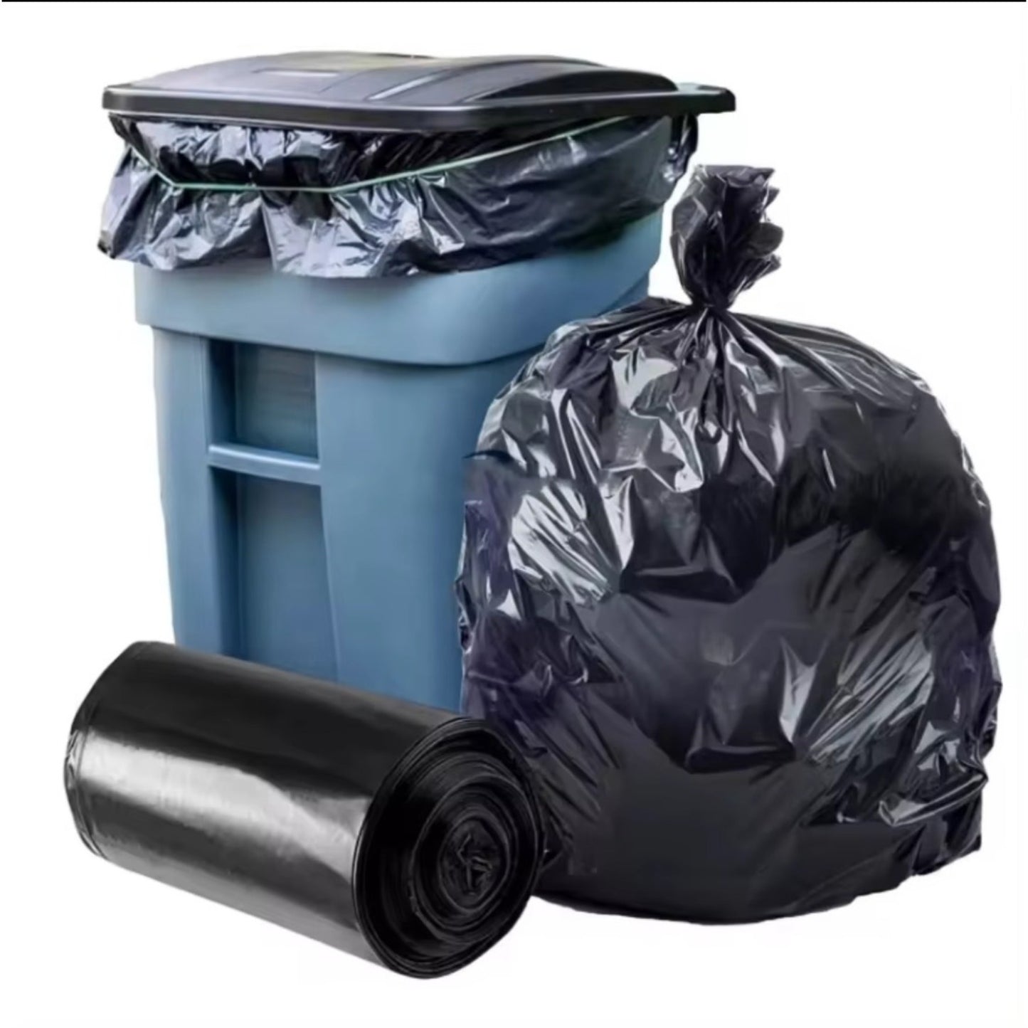 60 Lightweight 35 Gallon Stretchable Garbage Bags - Star Sealed Bottom, Black Plastic Lining, Not Available On Weekends, Banned From Amazon